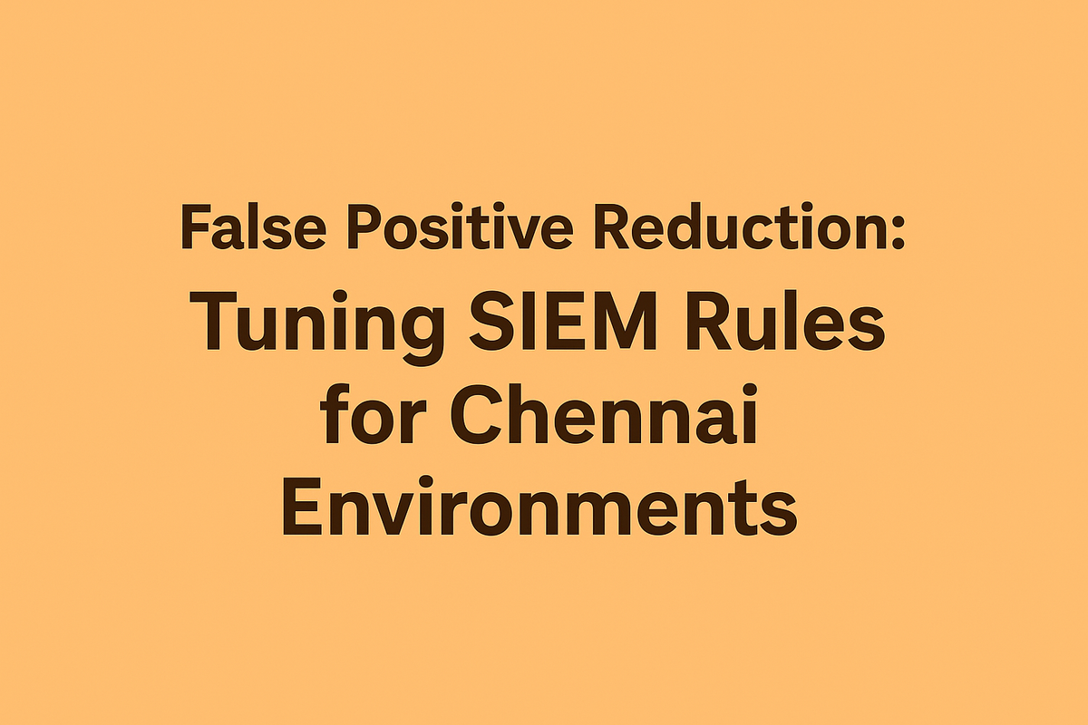 False Positive Reduction: Tuning SIEM Rules for Chennai Environments