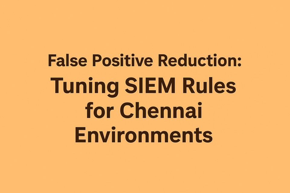 False Positive Reduction: Tuning SIEM Rules for Chennai Environments