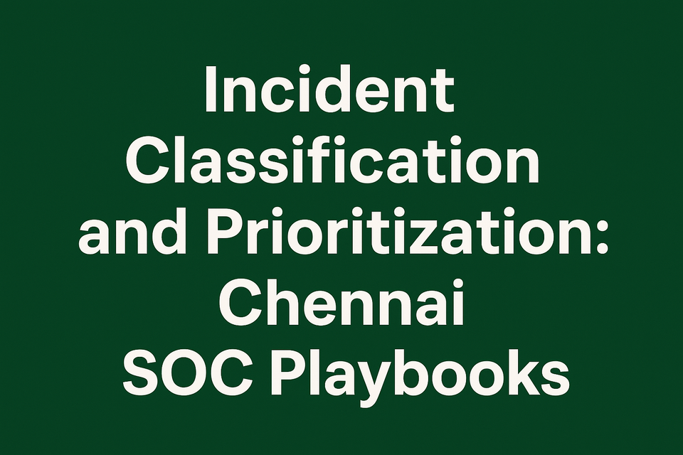 Incident Classification and Prioritization: Chennai SOC Playbooks